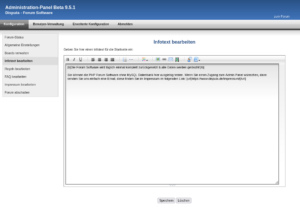 Infotext verwalten
