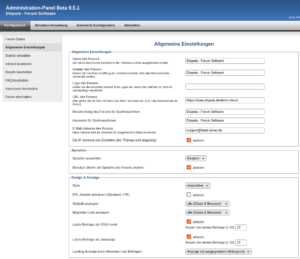 Forum Einstellungen